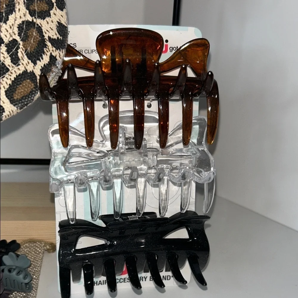 Leopard Print Cap and Hair Accessories Set NWT